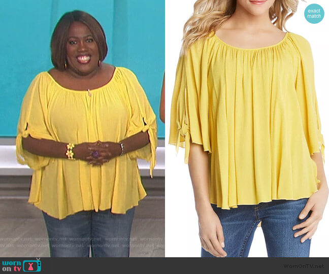 Karen Kane Tie-Sleeve Top worn by Sheryl Underwood on The Talk