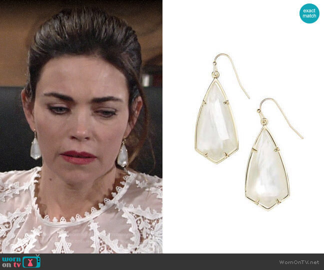Kendra Scott Carla Earrings worn by Victoria Newman (Amelia Heinle) on The Young and the Restless