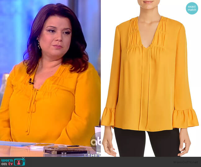 Kobi Halperin Mia Tie-Front Silk Blouse worn by Ana Navarro on The View