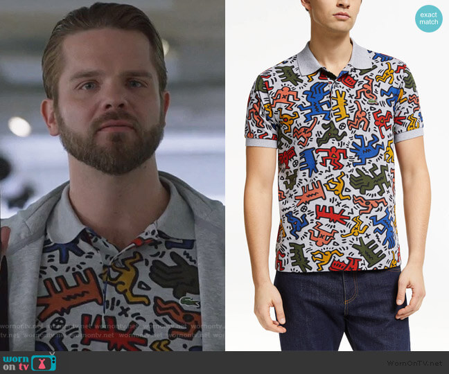 Lacoste x Keith Haring Allover Print Polo Shirt