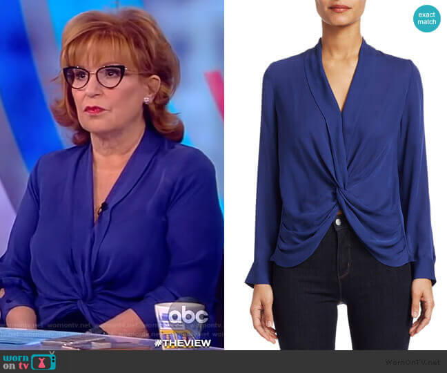 L'Agence Mariposa Plunge Silk Blouse worn by Joy Behar on The View