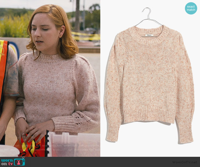 Madewell Pleat-Shoulder Pullover Sweater worn by Violet Simmons (Haley Ramm) on Light as a Feather