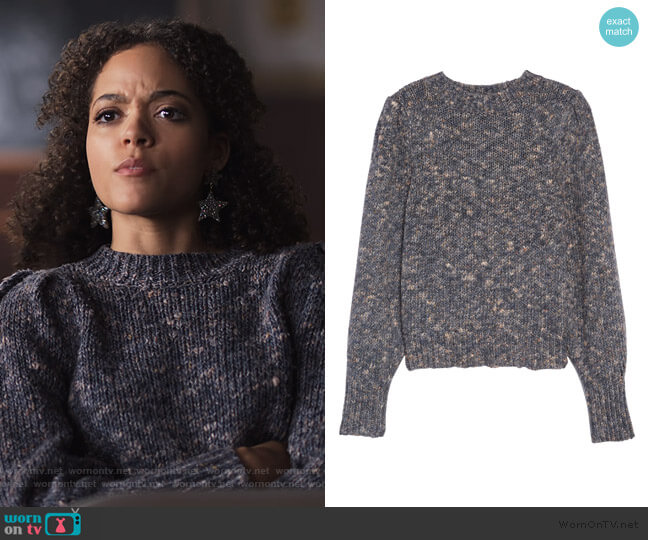 Madewell Pleat Shoulder Pullover Sweater worn by Tabitha Foster (Quintessa Swindell) on Trinkets