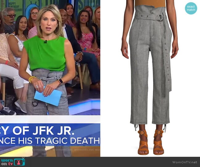 Marissa Webb Isadora Houndstooth Pants worn by Amy Robach on Good Morning America