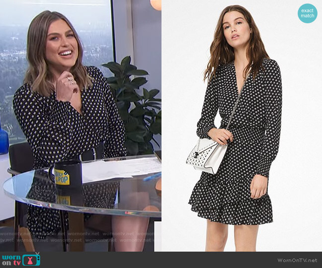 MICHAEL Michael Kors Dot Crepe Ruffled Dress worn by Carissa Loethen Culiner on E! News