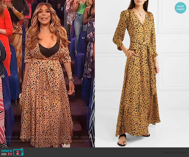 Nicholas The Front leopard-print silk-crepe maxi dress worn by Wendy Williams on The Wendy Williams Show