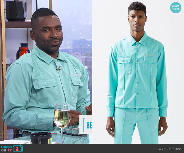 Not of this Earth Button Up Work Shirt worn by Justin Sylvester on E! News
