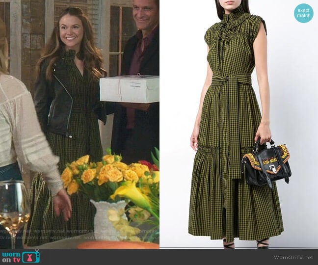 Proenza Schouler Gingham Tiered Dress worn by Liza Miller (Sutton Foster) on Younger