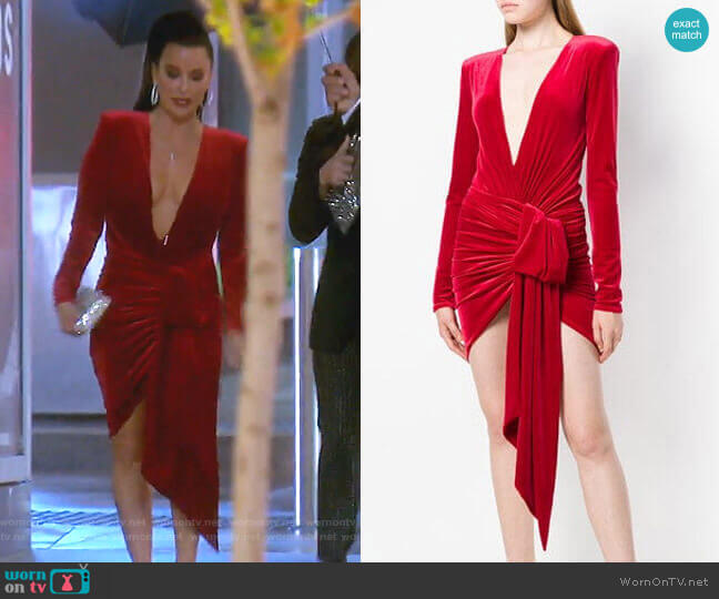 Alexandre Vauthier Plunging V-Neck Dress worn by Kyle Richards on The Real Housewives of Beverly Hills