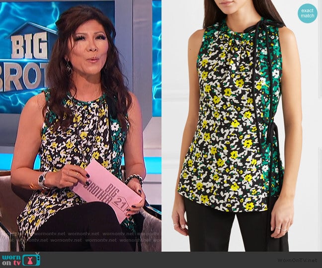 Proenza Schouler Floral-print crepe top worn by Julie Chen on Big Brother