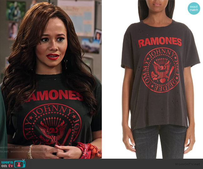R13 Ramones Boy Tee worn by Jade (Talia Jackson) on Family Reunion
