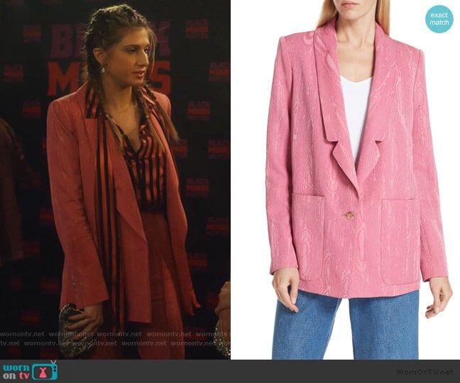 Rachel Comey Lovely Wool Blend Moiré Blazer worn by Nomi Segal (Emily Arlook) on Grown-ish
