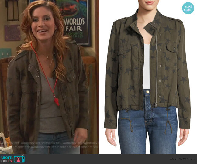 Rails Collins Star-Print Utility Jacket worn by Chelsea Grayson (Anneliese van der Pol) on Ravens Home