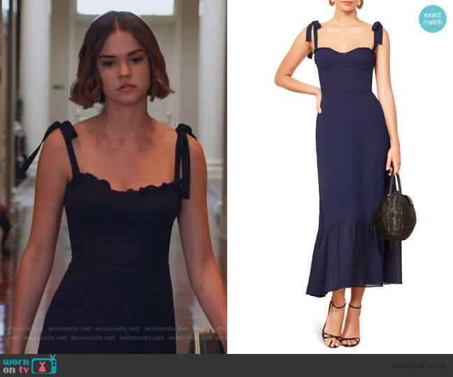 Reformation Nikita Midi Dress worn by Callie Foster (Maia Mitchell) on Good Trouble