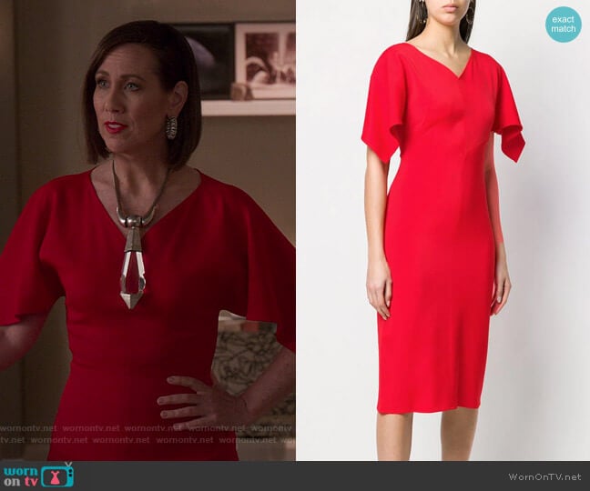 Sies Marjan Drape Sleeve Fitted Dress worn by Diana Trout (Miriam Shor) on Younger