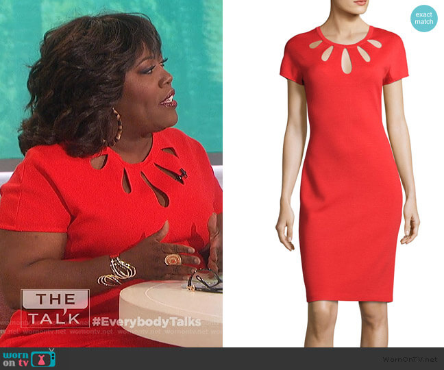 St. John Collection Cutout-Neck Milano Knit Dress worn by Sheryl Underwood on The Talk
