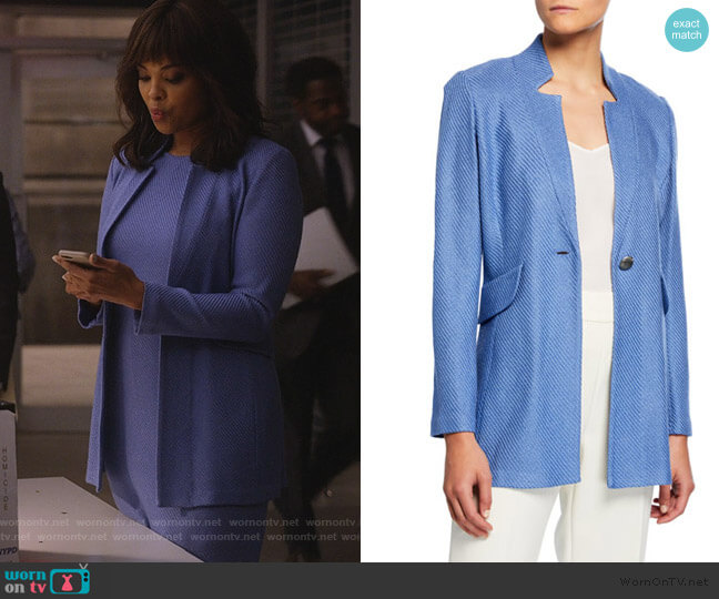 St. John Sarga Knit Twill Jacket worn by Jasmine Gooden (Sharon Leal) on Instinct