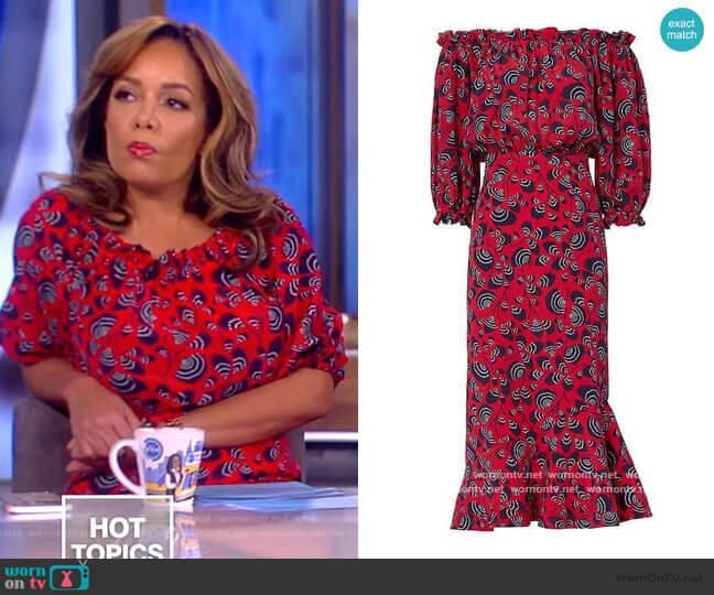 Saloni Grace Off-The-Shoulder Dress worn by Sunny Hostin on The View