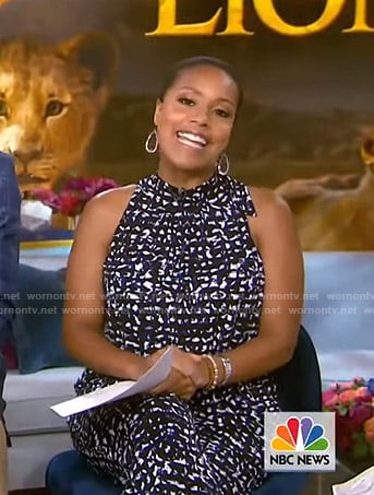 Sheinelle’s printed sleeveless jumpsuit on Today