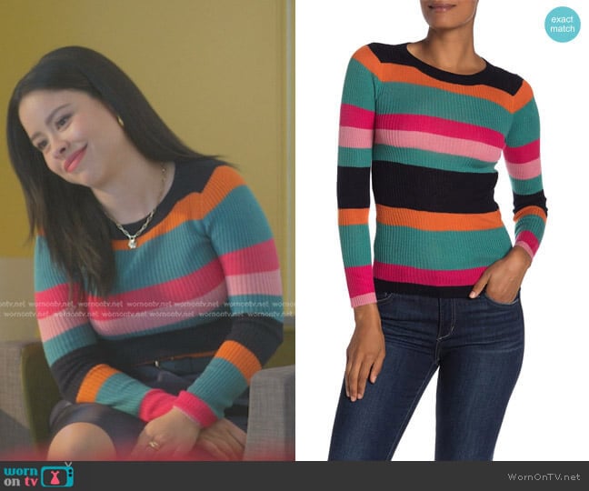 Cotton Emporium Striped Rib Knit Sweater worn by Mariana Foster (Cierra Ramirez) on Good Trouble
