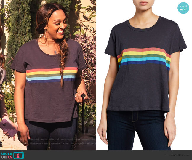 Sundry Rainbow Vintage Short-Sleeve Cotton Tee worn by Cocoa McKellan (Tia Mowry-Hardrict) on Family Reunion