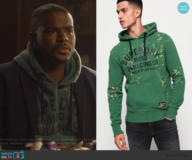 Superdry Custom Third Street Hoodie worn by Aaron Jackson (Trevor Jackson) on Grown-ish