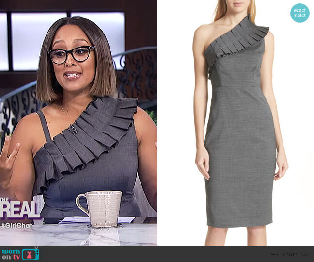 Ted Baker One-Shoulder Sheath Dress worn by Tamera Mowry on The Real