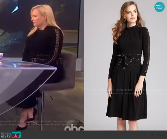 Teri Jon by Reckie Freeman Illusion Inset Dress with Studs worn by Meghan McCain on The View