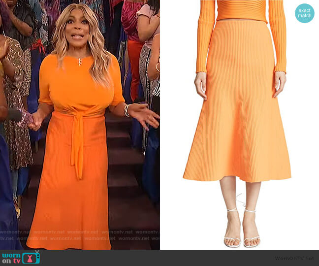 Tibi Ribbed Skirt worn by Wendy Williams on The Wendy Williams Show
