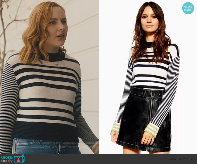 Topshop Ottoman Cropped Jumper With Cashmere worn by Violet Simmons (Haley Ramm) on Light as a Feather