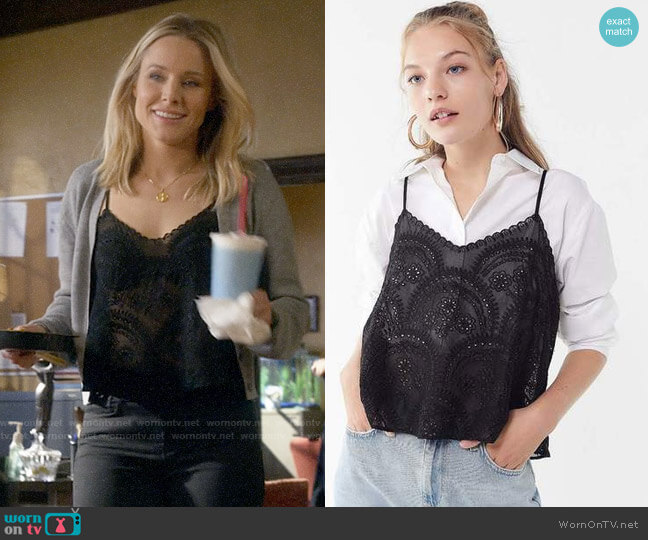 Urban Outfitters Lola Chiffon Embroidered Cami worn by Veronica Mars (Kristen Bell) on Veronica Mars