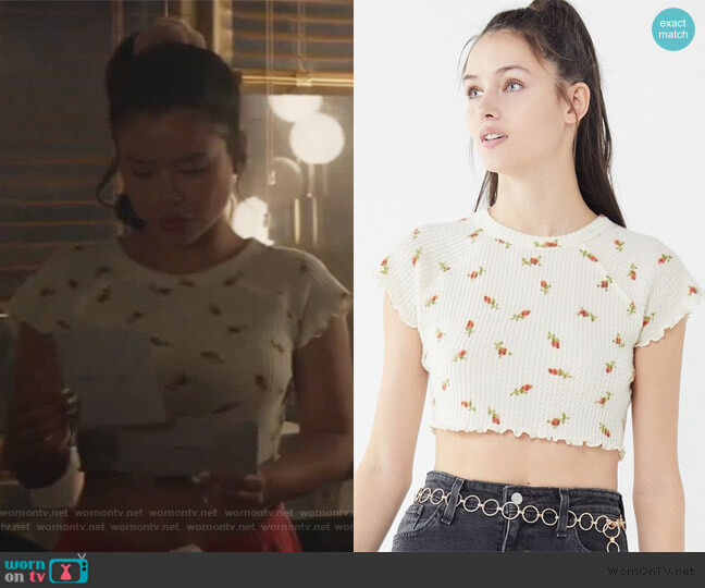 Urban Outfitters Out From Under Luna Lettuce-Edge Cropped Top worn by Mariana Foster (Cierra Ramirez) on Good Trouble