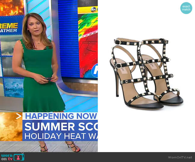 Valentino Garavani Rockstud Sandals worn by Ginger Zee on Good Morning America