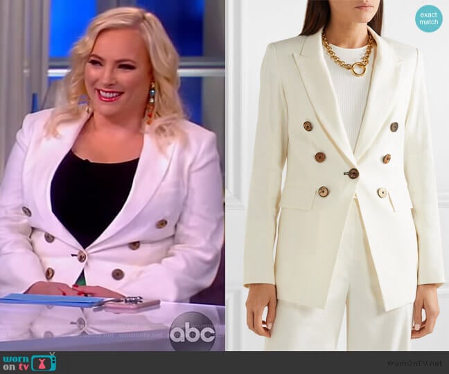 Veronica Beard Gaya Dickey linen-blend blazer worn by Meghan McCain on The View