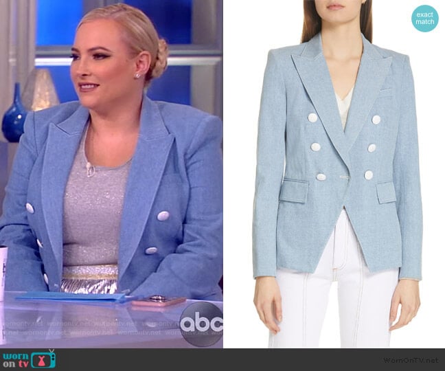 Veronica Beard Miller Dickey denim blazer worn by Meghan McCain on The View