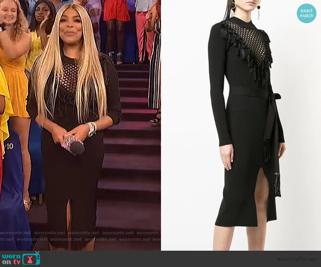 Yigal Azrouel Macrame Knit Dress worn by Wendy Williams on The Wendy Williams Show