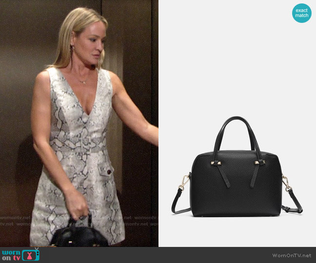Zara Zippered Mini City Bag worn by Sharon Newman (Sharon Case) on The Young and the Restless