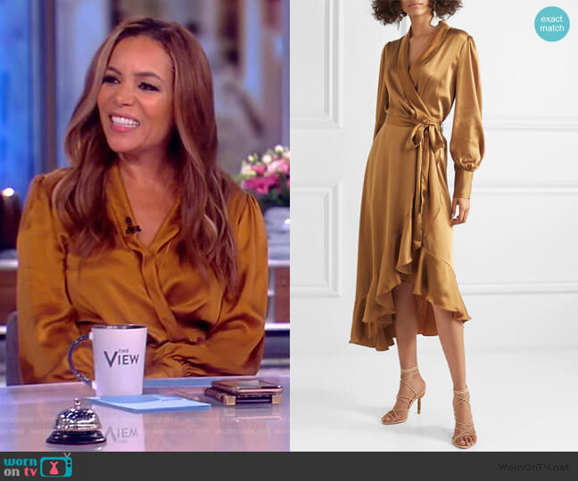 Zimmermann Espionage asymmetric wrap dress worn by Sunny Hostin on The View