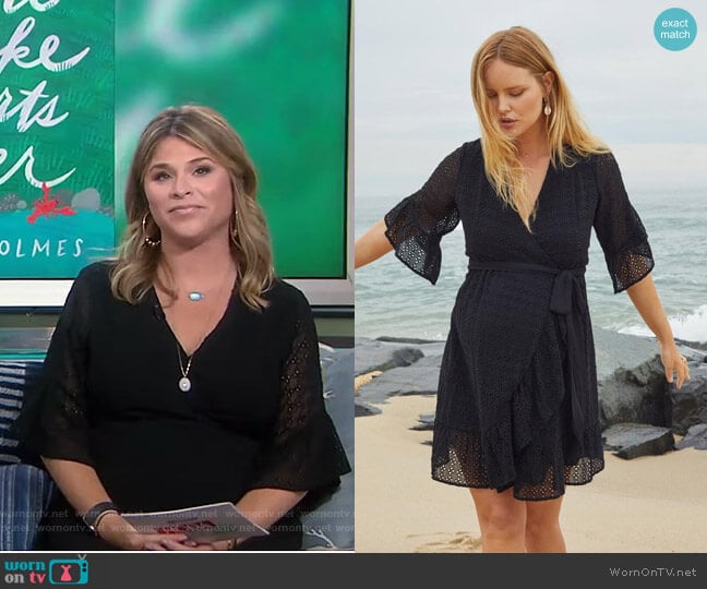 A Pea in the Pod Shimla Collection Eyelet Wrap Maternity Dress worn by Jenna Bush Hager on Today