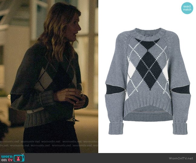 Alexander McQueen Argyle Jumper worn by Renata Klein (Laura Dern) on Big Little Lies