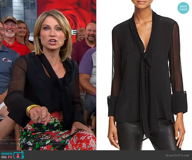 Alice + Olivia Gwenda Blouse worn by Amy Robach on Good Morning America