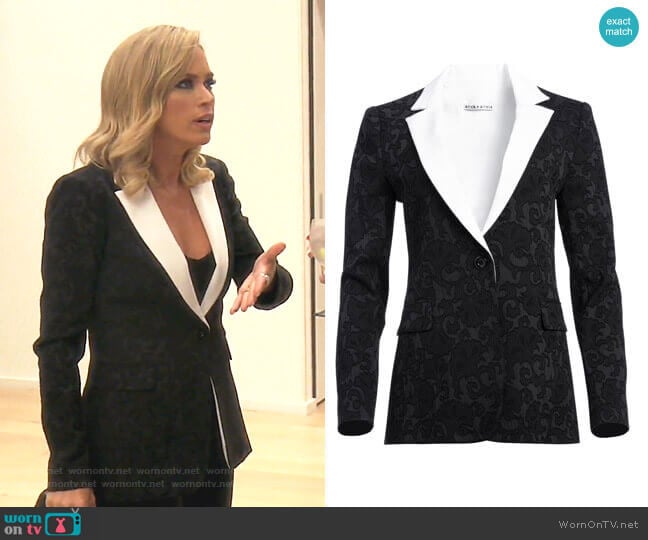 Alice + Olivia Macey Fitted Blazer worn by Teddi Mellencamp Arroyave on The Real Housewives of Beverly Hills