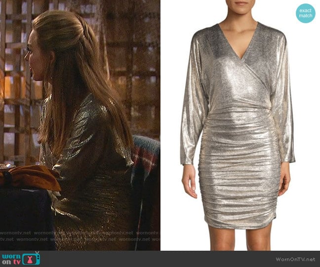 Alice + Olivia Pace Batwing-Sleeve Drape Dress worn by Hannah Brown on The Bachelorette