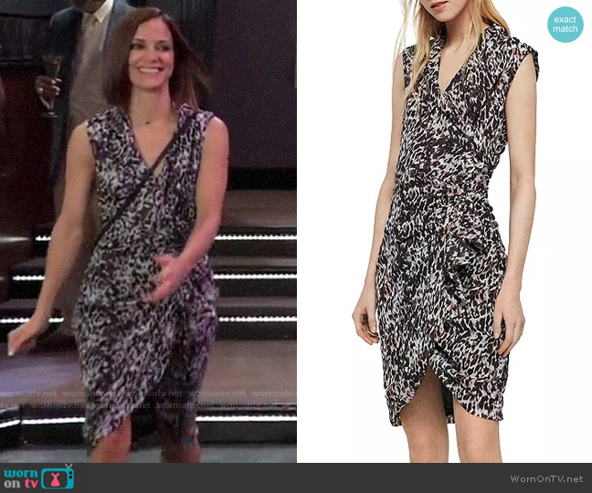 All Saints Cancity Leofall Leopard Print Wrap Dress worn by Hayden Barnes (Rebecca Budig) on General Hospital