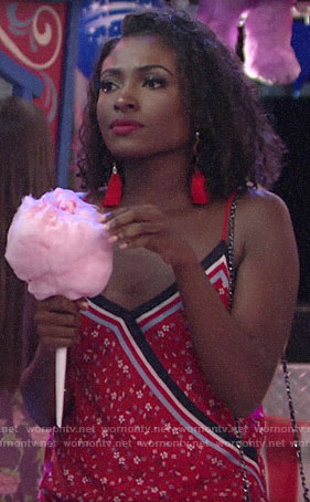 Ana’s red scarf print top on The Young and the Restless
