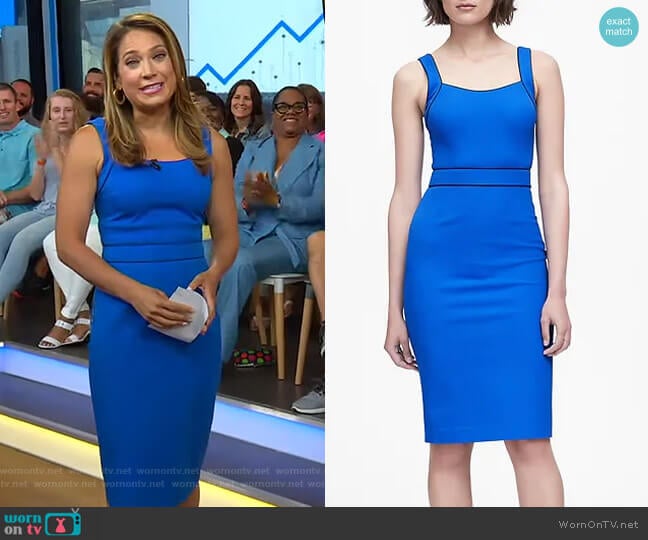 Banana Republic Bi-Stretch Sheath Dress worn by Ginger Zee on Good Morning America
