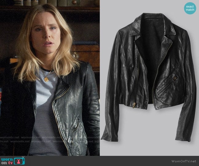 Billy Reid Classic Moto Jacket worn by Veronica Mars (Kristen Bell) on Veronica Mars