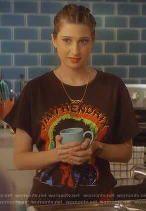 Nomi’s black Jimi Hendrix tee on Grown-ish