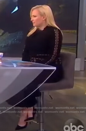 Meghan’s black studded trim dress on The View