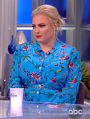 Meghan’s blue floral shirtdress on The View